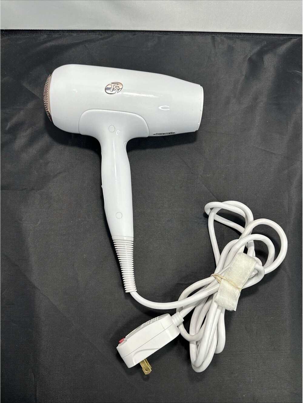 T3 Micro Hair Dryer Model 76800 White Rose Gold Ionic Blow Dryer Tested Works